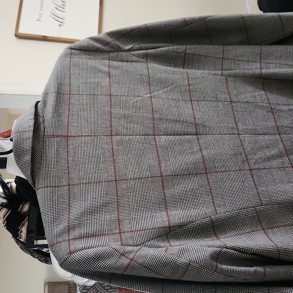 Double Button Blazer Size Medium Career Contemporary Preppy Plaid Glam Formal - Picture 9 of 9